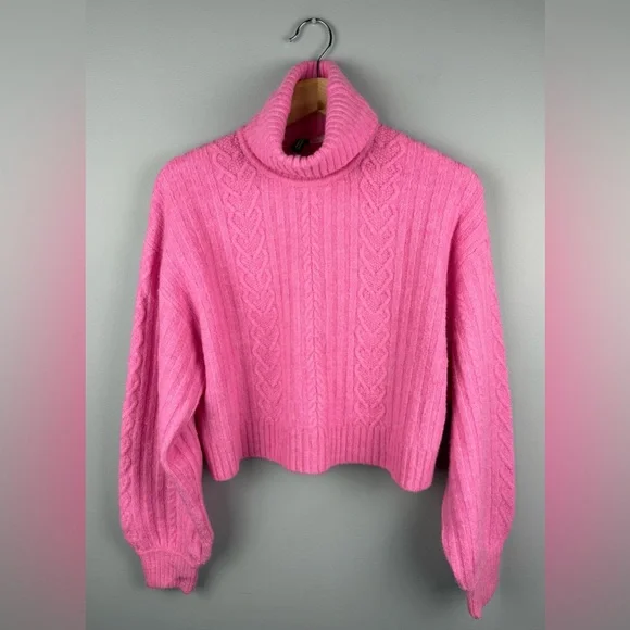 H&M Vibrant Pink Turtleneck Sweater - Picture 1 of 4